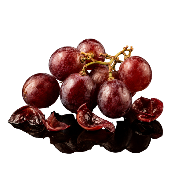 Red grapes and grape skins